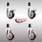 Service Caster 4 Inch 316SS Maroon Poly Swivel 1-1/2 Inch Stem Caster Lock Brake SCC, 2PK SS316TTLEX20S414-PPUB-MRN-2-S-2-112 - alternate 3